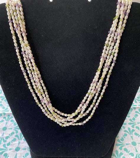 K Clasp Freshwater Seed Pearl Necklace Etsy