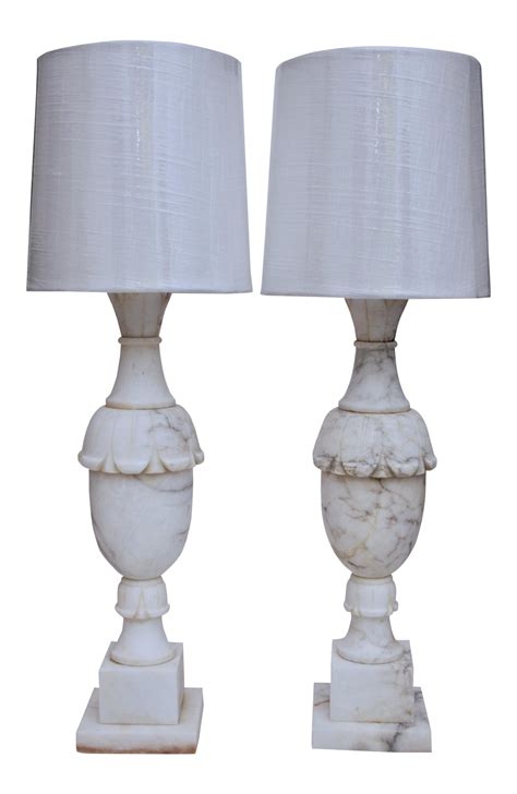 Antique White Marble Lamps A Pair Marble Lamp Lamp Table Lamp