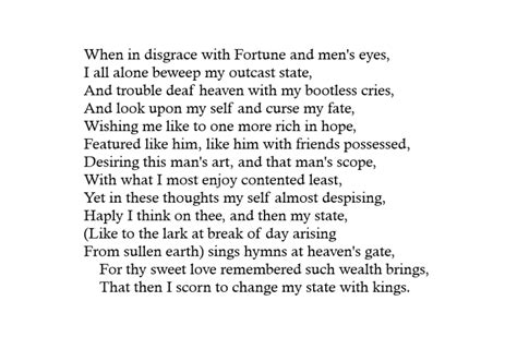 Summary And Analysis Sonnet 29 By William Shakespeare Owlcation