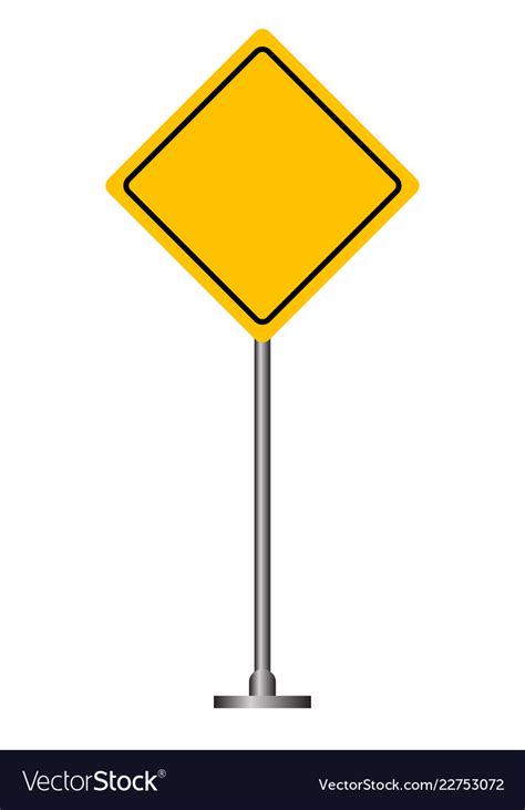 Blank Yellow Road Sign Royalty Free Vector Image