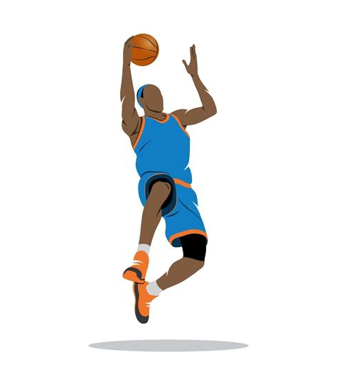 Abstract Basketball Player With Ball On A White Background Vector