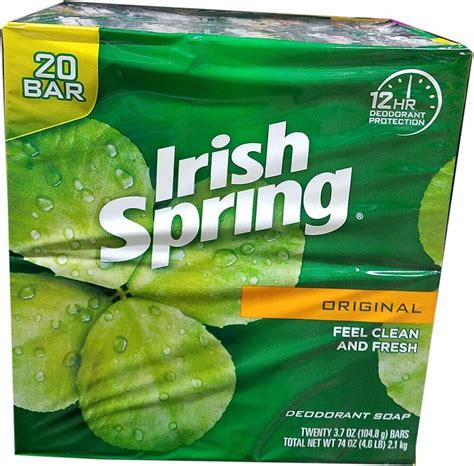 Irish Spring Deodorant Hand Bar Soap Bathing Bars 20 Ct Value Pack