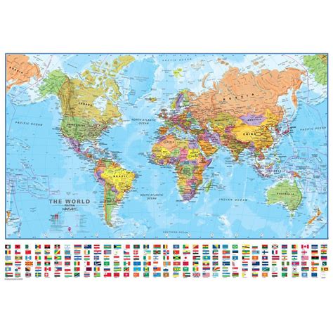 World Wall Map 140 Scale Shop And Save On Wall Maps At Ultimate Globes