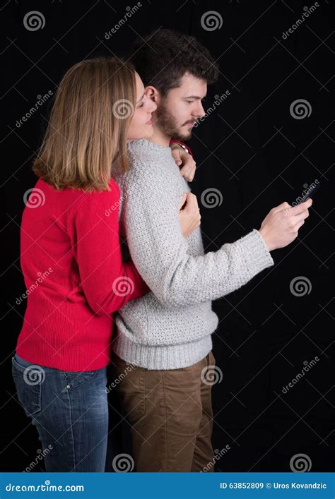 Young Couple Stock Image Image Of Phone Problems Indifference 63852809