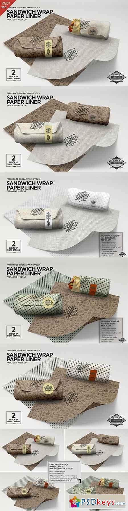 Download Wrap Sandwich Burrito Paper Liner Mockup 3448543 » Free ...