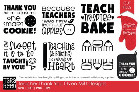 Teacher Thank You Oven Mitts Teacher Svg Files 4 Crafters 167812 Cut Files Design Bundles
