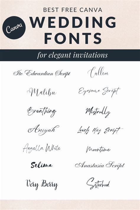 Best Canva Fonts For Weddings And Invitations Motion Stamp