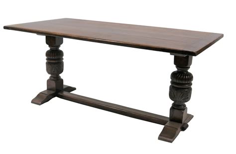 Dark Oak Twin Pedestal Refectory Table in 2020 | Refectory table, Reclaimed table, Reclaimed ...