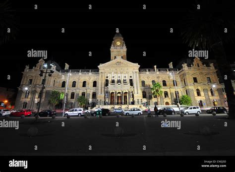 Cape Town City Hall At Night Stock Photo Alamy