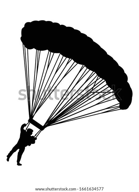 Silhouettes Man Parachuting Vector Art Stock Vector Royalty Free