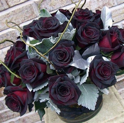 Pin By Michele Oliveira On Gothic Bouquet Roses Flowers Black Rose