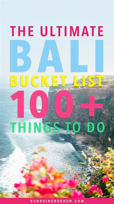 The Ultimate Bali Bucket List 101 Awesome Things To Do Bali Bucket