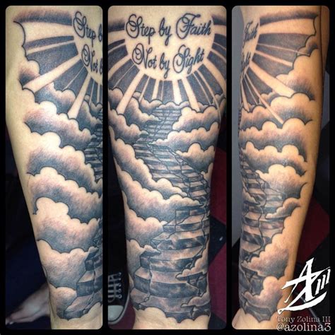 Stairway to heaven tattoos sleeve. Stairway to heaven on forearm | Heaven tattoos, Outer ...