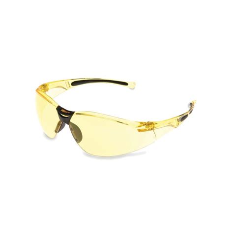 Sperian A800 Series Wrap Around Safety Glasses With Amber Tint Hardcoat Lens And Amber Frame