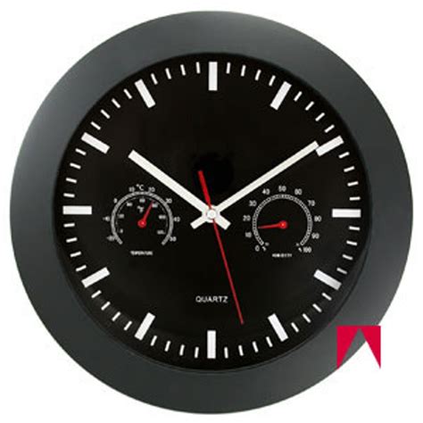 Wall Clock Timekeeper 12 Inch Dia Dual Gauge Black Face W Minute
