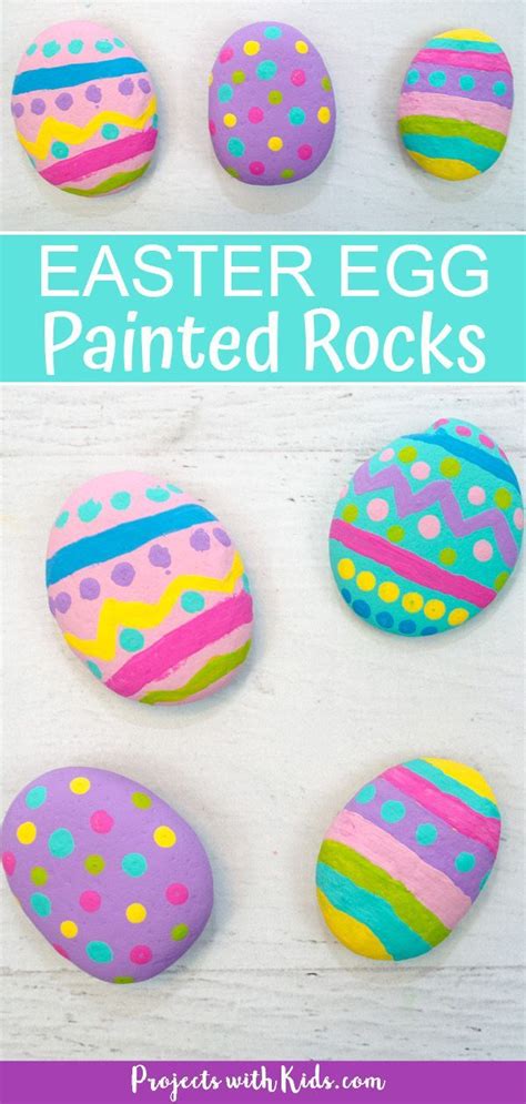 Easy Painted Easter Egg Rocks For Kids Easy Easter Crafts Easter