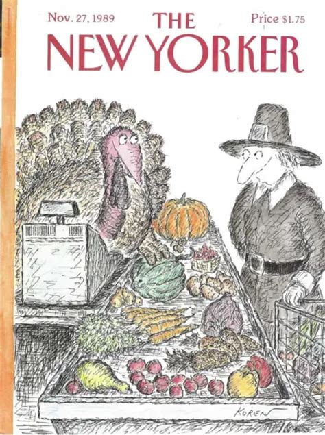 New Yorker Magazine Cover Only November Koren Thanksgiving