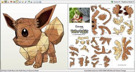 Pokémon Eevee Paper Model By Pmf Via Paper Pokes