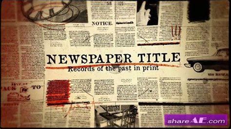 The two can work together as well: Newspaper Title - After Effects Template (MotionVFX) (с ...