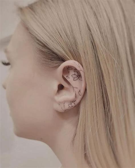10 Best Flower Ear Tattoo Ideas That Will Blow Your Mind Outsons Men S Fashion Tips And