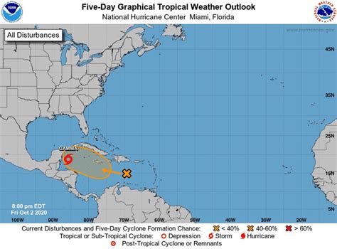 tropical storm gamma forms in the caribbean