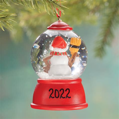 Personalized Snowman Snow Globe Christmas Tree Ornament Miles Kimball
