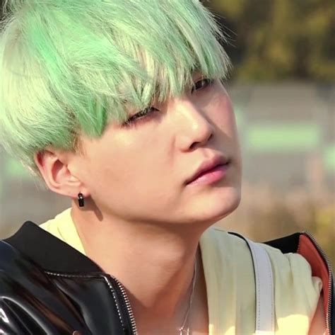 Yoongi Min Yoongi Min Suga Mint Hair Green Hair Bts Hair Colors