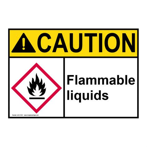 Flammable Liquids Sign Ace 27851 Hazmat Flammable