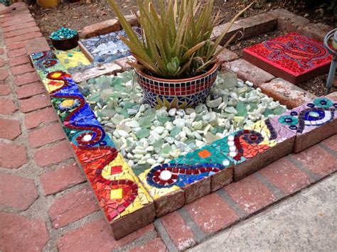 Mosaic Brick Border Mosaic Garden Art Mosaic Diy Mosaic Decor