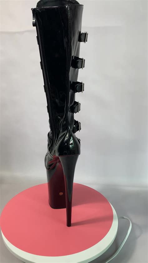 20cm Heels Stage Shows High Boots Ultrafine And Nightclubs Pole Dancer Boots Autumn Winter Boots