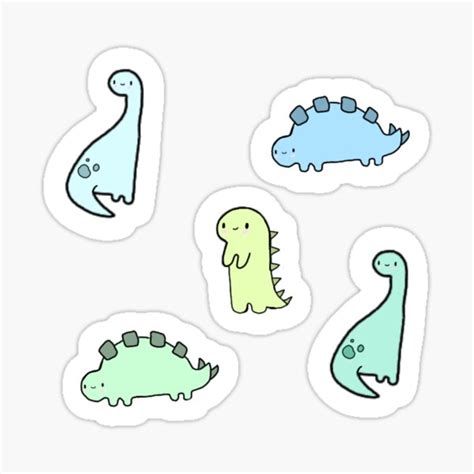 Cute Baby Dinosaur Sticker Pack Sticker For Sale By Blar 417 Redbubble