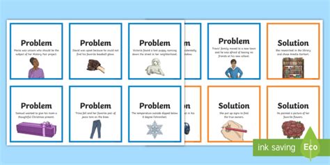 Problem And Solution Matching Cards