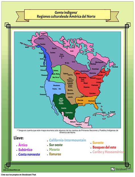 Mapa De Los Pueblos Indígenas De América Del Norte