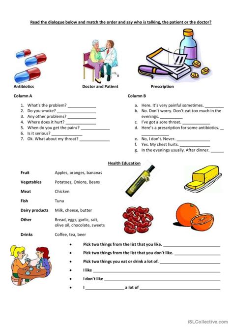 Going To The Doctor Esl Vocabulary English Esl Worksheets Pdf And Doc