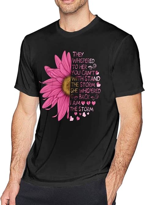 funny breast cancer awareness t shirt for men graphic funny tops cotton athletic short sleeve
