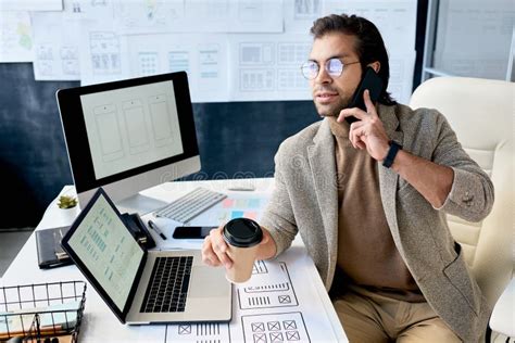 Modern Manager Talking To Customer Stock Image Image Of Creativity