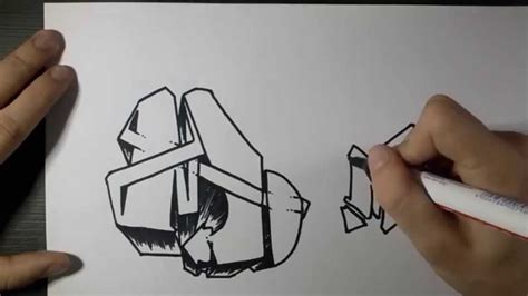 How To Draw Graffiti Letter M On Paper Youtube