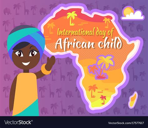 International African Child Day Postcard With Gril