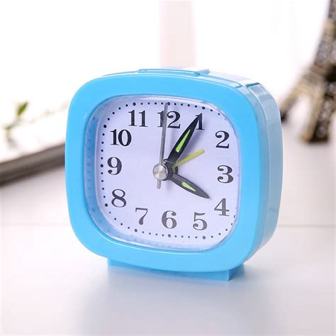 Mini Creative Lovely Square Small Bed Alarm Clock Compact Travel Clock