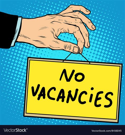 Hand Sign No Vacancies Royalty Free Vector Image