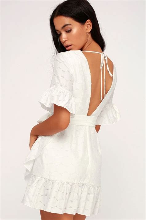 Magnetise White Backless Mini Dress Long Sleeve White Dress Short