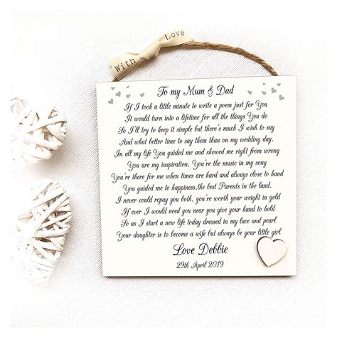 Missyjulia Ltd Parents Of The Bride Gift Personalised Mother And