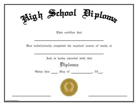 This microsoft certificate template can print the document you want for your attendees to receive and be able to use several times or create a new one for create your own certificate of participation for any event with the help of our extensive templates available to you free and in ready to download. Free Printable High School Diploma | High school diploma ...