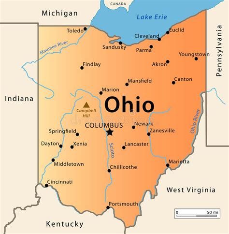 Geographical Map Of Ohio And Ohio Geographical Maps Gambaran