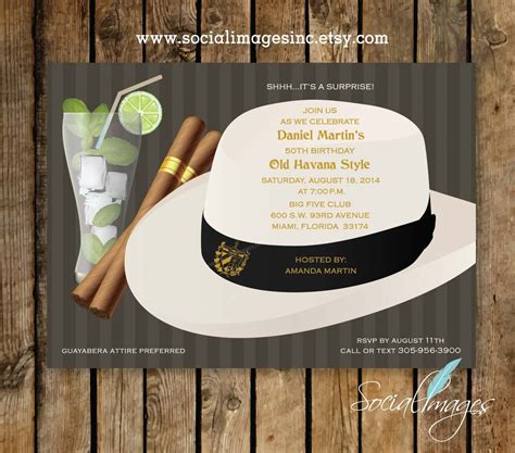 Havana Nights Party Invitation Qty 25 100 Pricing Includes Etsy