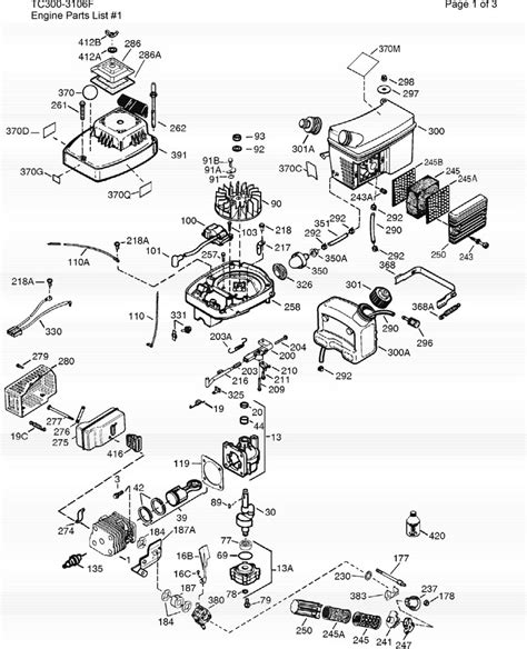 Tecumseh Model Tc300 3106 Parts Breakdown