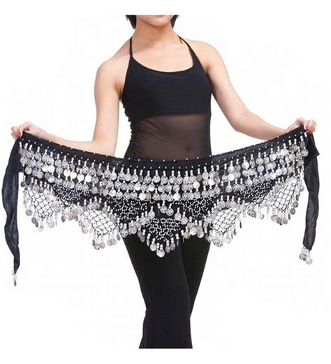 Belly Dancing Dance Waist Chain Hip Triangle Scarf Skirt Belt Blackandsilver C212g4wavkh