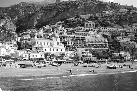 Positano Amalfi Coast Campania Italy Bianco E Nero Positano Italia