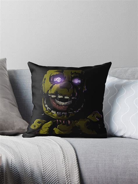 Creepy Springtrap Design Fnaf Throw Pillow By Ladyfiszi Redbubble