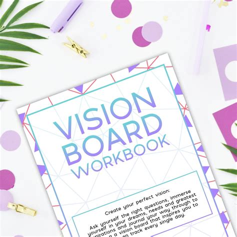 Vision Board Workbook Journaling Download Vision Board Printable